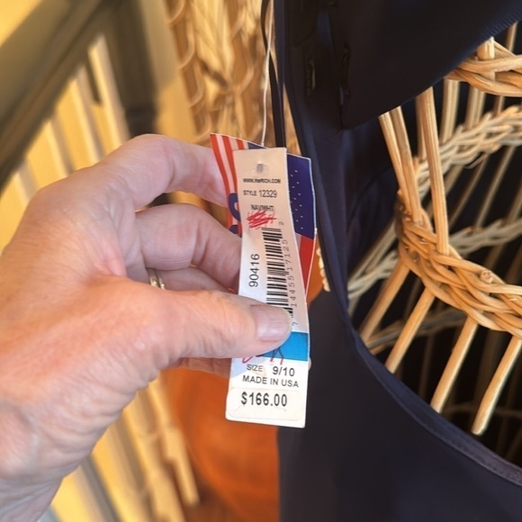 Morgan & Co NWT navy blue dress with white and silver bling made in USA 🇺🇸 - Picture 7 of 12